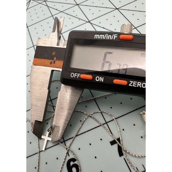 Vintage Sterling Silver Cross Pendant Necklace Double Strand Dyadema Italy - Picture 10 of 11